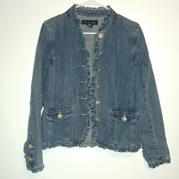 Christiana Zinn Jackets & Blazers - 🍁Christiana Zinn🍁Jean jacket with ruffle